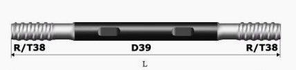 D39 Dia 39mm Hdd Çekirdek Matkap Ucu Uzatma Çubuğu 1220mm ISO9001